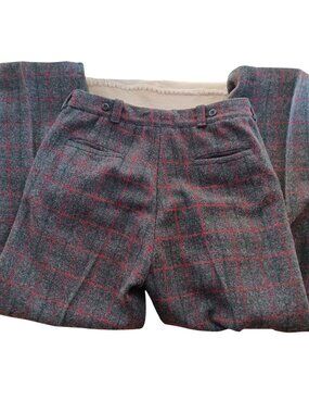 Vintage Wool Hunting Pants 34x32 Arctic Commander Flannel Suspender Buttons USA